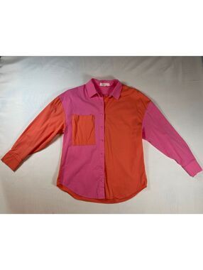 Fanco Womens Color Block Button Up Size Small